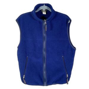Layers Polartec Fleece Vest Men's M Blue‎ Full Zip Outdoor Hiking